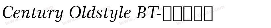 Century Oldstyle BT字体转换